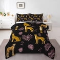 thumbnail image 1 of Erosebridal Literie Guépard Jungle Ensemble de Couette Très Grand, Animal de la Forêt, Décoration de Chambre Imprimée Léopard, Réversible 3 Pcs, 1 of 7