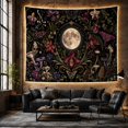 thumbnail image 6 of Moon and Moth in Mystical Night with Vibrant Orchids Ethereal Boho Style for Boho Decor Lovers Mystical Wall Art Halloween Gift Tapestry Wall Hanging for Bedroom, Living Room and Dorm, 6 of 7