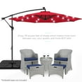 thumbnail image 2 of 10 FT Solar LED Patio Outdoor Umbrella Hanging Cantilever Umbrella Offset Umbrella Easy Open Adustment with 32 LED Lights, 2 of 7