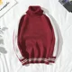 thumbnail image 2 of Suéteres de punto negros para hombres, suéteres de rayas, ropa de cuello alto para hombre, cuello alto, ropa roja, venta de cigarrillos abrigados, diversión clásica S, 2 of 4