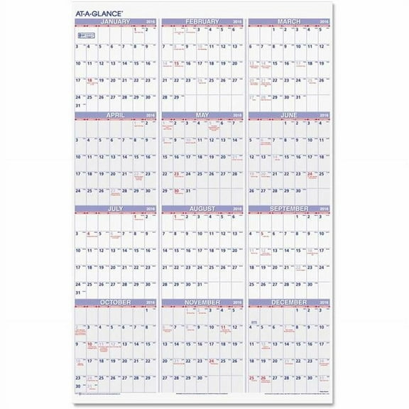 At-A-Glance Products B1250167 Yearly Wall Calendar - 24 x 36 in. - January to December - 2025