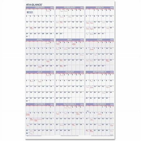 At-A-Glance Products B1250167 Yearly Wall Calendar - 24 x 36 in. - January to December - 2025
