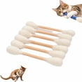 thumbnail image 2 of SeekLGT Cat Qtip Toy Cotton Cat Chew White Stick for Teeth Cleaning Interactive Catnip Infused Dental Teething Toys for Bored Indoor Cats 6 in 6PC, 2 of 6
