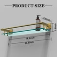 thumbnail image 3 of Glass Shelf for Bathroom Wall Sheves 24 inch Rectangular Stainless Steel Tempered Glass Modern Stainless Steel Wall Mount Accessories Organizers Storage (Brushed Nickel, 24‘’), 3 of 8