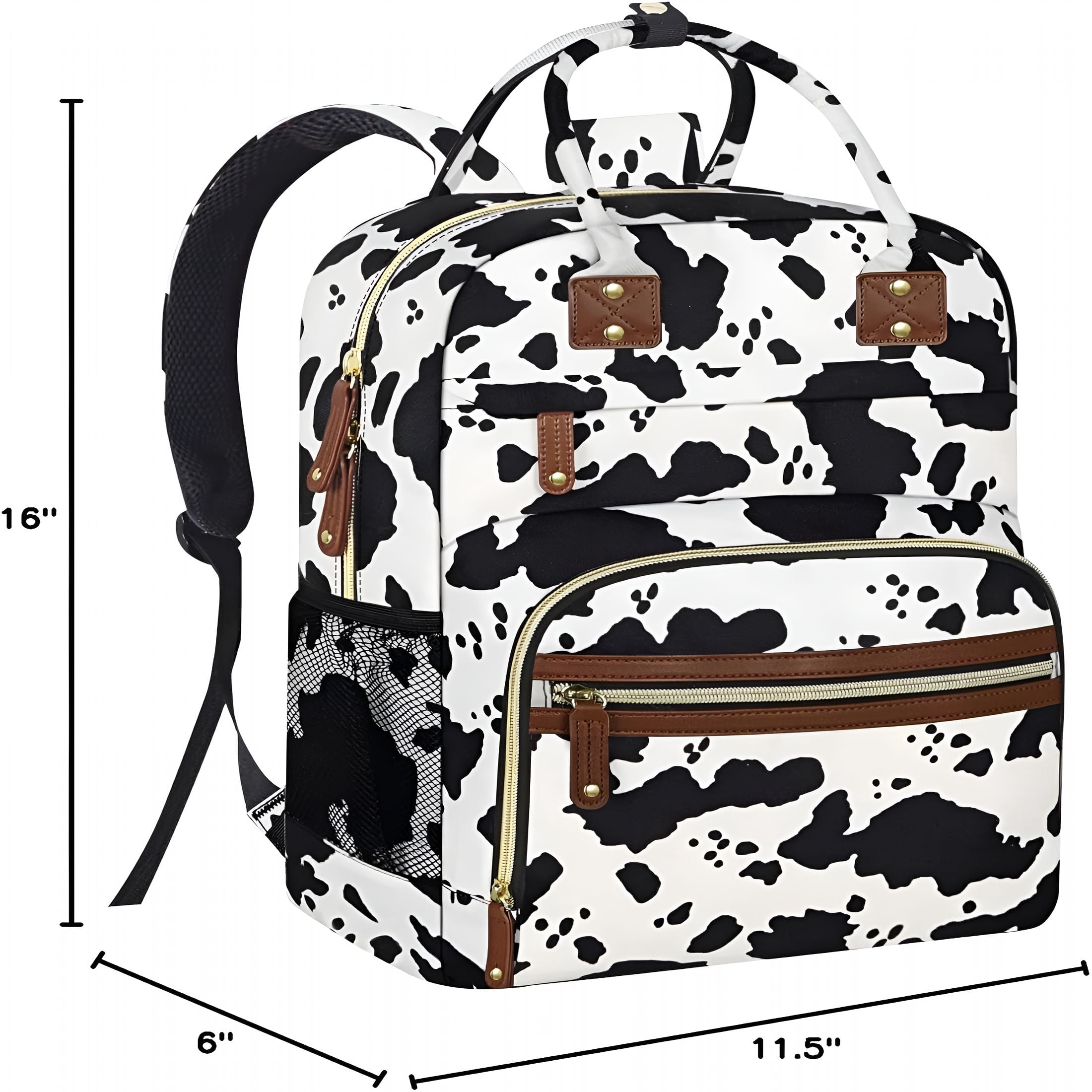 GASTROPOD Large Capacity Baby Diaper Bag Backpack with Insulated Pockets,Waterproof,Stylish Cow Print Design,Suitable for Boys and Girls