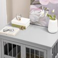 thumbnail image 2 of Dog Crate End Table Spacious 3-Door Design for Small Dogs Pewter Gray, 2 of 10