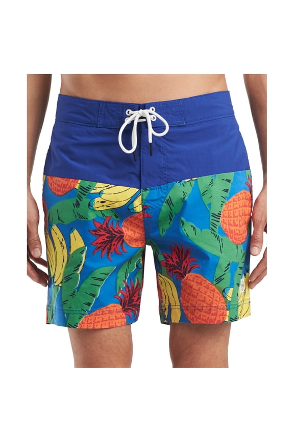 Mens Banana Swim Bottom Trunks, Blue, Large