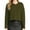 Army Green, variant on SSLR Oversized T-Shirts for Women Long Sleeve Crop Tops Henry Neck Waffle Ribbed Top