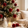 thumbnail image 4 of Yhmxh 6 Pcs Velvet Christmas Ball Ornaments, 3.15 Inch Flocked Christmas Tree Decor Balls, Soft Plush Xmas Hanging Baubles Set for Christmas Tree, Wreath, Holiday Indoor Home Party Decoration, 4 of 6