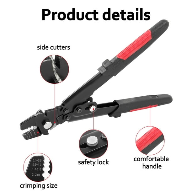 Wire Rope Crimping Tool Wire Rope Swager Crimpers Fishing Plier With Crimp  Sleeves Kit