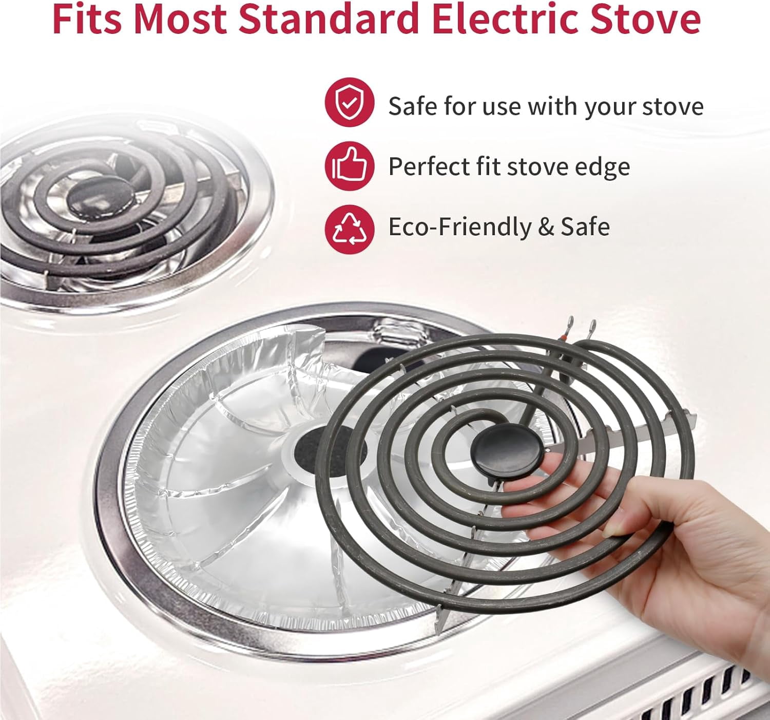 50 Piece Aluminum Gas Stove Burner Covers - Disposable Gas Stove Protectors, Pack of 50