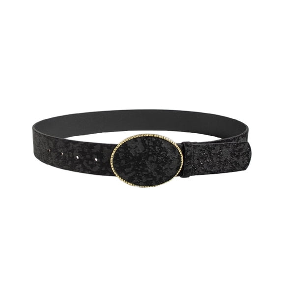 SWSMCLT Women's Belt Zebra Leopard Adjustable Belts Y2k Faux Leather Fashion Metal Casual Printed Old Fashioned Groove Belts Black Leopard X-Small-Large