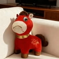 thumbnail image 4 of 2 PCS Year of The Horse 2026 Plush, 7.87in Funny Smiling and Crying Horses Plushies Figurine Toys, Lucky Chinese Lunar New Year Mascot Zodiac Ornament for Home Store Tabletop Decor, Red, 4 of 11