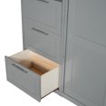 thumbnail image 6 of Queen Size Murphy Bed, Queen Wall Bed with Closet, Drawers and Shelves for Home Office Small Space, No Spring Box Needed, Gray, 6 of 8