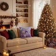 thumbnail image 3 of Almohada de Navidad con Palomas Y Diseños Morados Lino Suave Lavable para Sofá Cama Regalo de Decoración de Vacaciones, 3 of 5