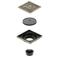 thumbnail image 4 of Kingston Brass Watercourse Transit 4" Square Grid Shower Drain Antique Brass Antique, 4 of 5