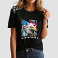 thumbnail image 6 of idosla American 250th Anniversary Rhinestone 3D Printed Design Women's T-Shirt Eagle 1776-2026 America Flag Crew Neck Tee (White, XL), 6 of 6