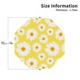 thumbnail image 2 of Drink Coasters, Daisies Flowers Yellow -PVC Leather Coasters Sets of 4 for Tabletop Protection - Bar Accessories, Coasters for Drinks Cup Aesthetic Coasters Home Office Decor Octagon, 2 of 5