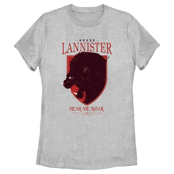 Women's Game of Thrones House Lannister Lion Crest Graphic Tee Athletic Heather Medium