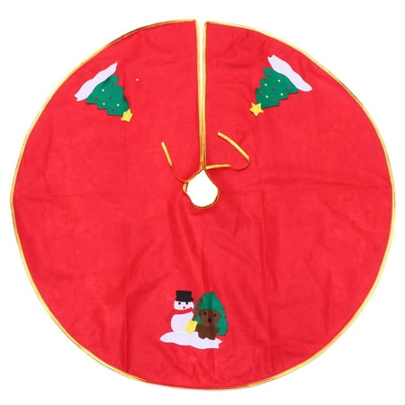 

Qumonin Christmas Tree Apron with Golden Edge Xmas Tree Snowman Design