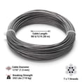 thumbnail image 2 of Yescom 100Ft Picture Hanging Wire Stainless Steel Cable Holds Up to 242Lbs, 2 of 6