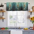 thumbnail image 2 of 2 Pack Mermaid Valance for Window Ocean Fish Kitchen Valance Rod Pocket Short Curtain Topper Decorative Window Treatment for Living Room Bedroom 60"x18", 2 of 8