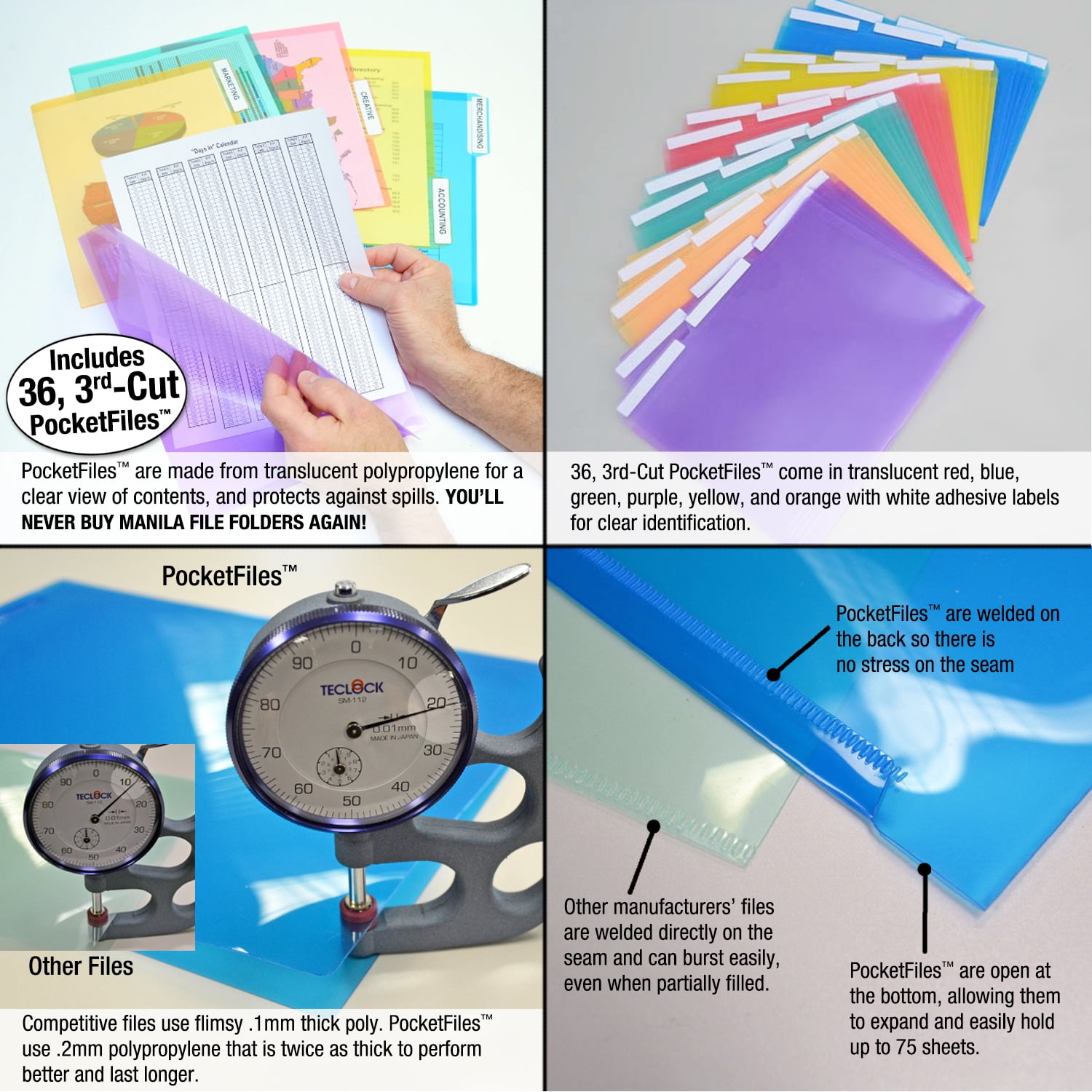 Ultimate Office WalMaster™ 30-Pocket Wall Chart Filing System WITH LABEL HOLDERS for Classroom and Office, Wall File Organizer (PocketFiles Sold Separately) PLUS Wall Mounting Hardware & Door Hooks