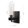thumbnail image 6 of JONATHAN Y Harper 4.5" 1-Light Modern Farmhouse Iron/Glass LED Sconce, Oil Rubbed Bronze/Clear (Set of 2), 6 of 8