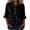 Black-shirts, variant on Womens Ruffle 3/4 Sleeve Shirts Faux Cotton Linen Asymmetrical Button Casual Fashion Dressy Blouses Boho Trendy Vacation Beach Summer Spring Tops for Women S