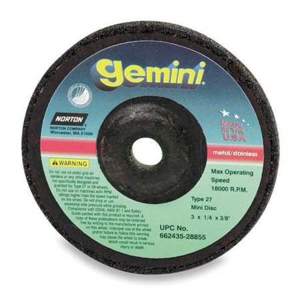 NORTON 66252843591 Gemini Depressed Center Grinding Wheel,T27,4.5x1/8x7