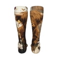 thumbnail image 6 of Xecao Cow With Butterflies Lilies Print Calf Socks Seamless Toe, Knee High Long Socks, Sports Socks Trouser Socks for Women and Men-One Size, 6 of 8