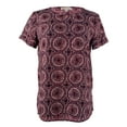thumbnail image 2 of Women's Medallion Printed Pebble Crepe Top-NR-XS, 2 of 3