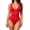 Red, variant on Halter Neck Shapewear Bodysuits for Women Tummy Control Body Shaper Deep V Neck Seamless Body Suit