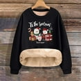 thumbnail image 6 of Antqov Fleece Sweatshirts for Women, Christmas Print Crewneck Pullover Oversized Long Sleeve Tops, Fall Winter Party Trendy Comfortable Thermal Casual Sweatshirt, 6 of 6