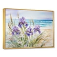 thumbnail image 2 of Designart "Beachside Beauty: Purple Irises II" Irises Floater Framed Canvas Art Print, 2 of 5