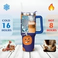 thumbnail image 4 of Cartoon Halloween Pumpkin 40 oz Coffee Tumbler with Handle Rust Resistant Coffee Travel Mug Decorative Tumbler for Home Office Supplies Camping Outdoor, 4 of 7