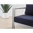 thumbnail image 4 of Lounge Chair Armchair, Sunbrella, Fabric, Aluminum, Metal, Steel, Silver Blue Navy, Modern Contemporary Urban Design, Outdoor Patio Balcony Cafe Bistro Garden Furniture Hotel Hospitality, 4 of 8