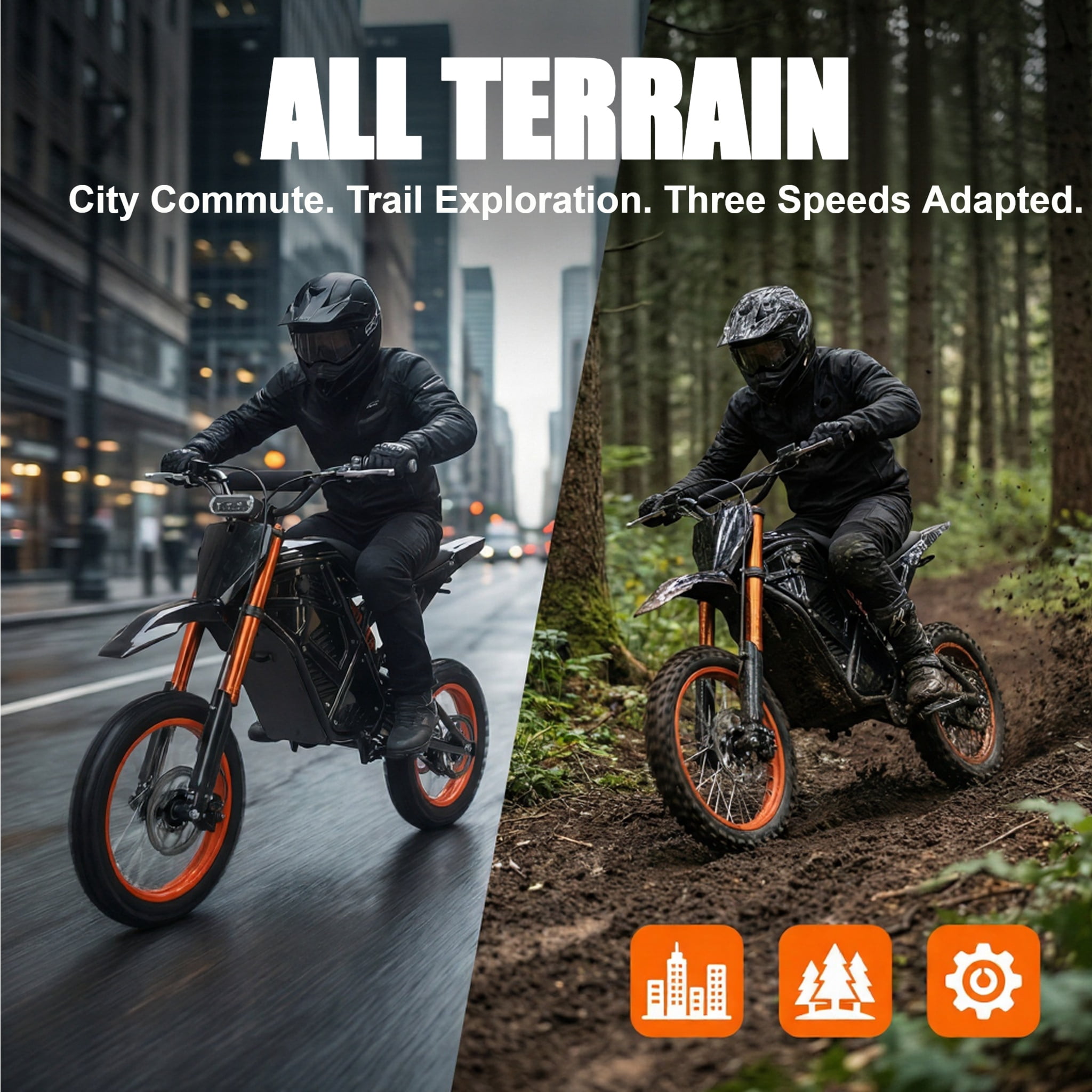 2000W Electric Dirt Bike for Adults Teens, 37MPH Off-Road EBike, 48V 23AH Removable Battery, 14/12" Fat Tires, Hydraulic Brakes, Mountain Trail Motorcycle for Ages 13+
