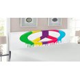 thumbnail image 2 of Groovy Headboard, Digital Peace Dripping Paint Liquid Colors Pacifism Themed Old Movements, Upholstered Decorative Metal Bed Headboard with Memory Foam, King Size, Multicolor, by Ambesonne, 2 of 4