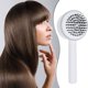 thumbnail image 3 of Cepillo de pelo autolimpiante de una tecla Peine de masaje antiestático con bolsa de aire (blanco) Likrtyny  cuidado belleza, 3 of 9