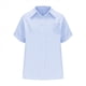 thumbnail image 2 of Camisa Estilo Boyfriend A Rayas Fruncidas para Mujer, Blusa Informal con Cuello Corto, Mangas y Botones, con Bolsillo, Azul, Talla 4XL, 2 of 7