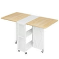 thumbnail image 5 of Cocosity Space Saving Versatile Folding Kitchen Dining Table with Wheels & Storage Shelf for Small Apartment, 5 of 27