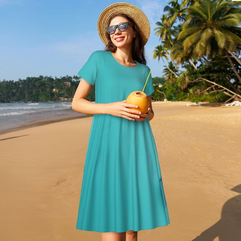 white christmas dresses Casual Dress SATI, Summer Casual A Line Dress in Green main image 0