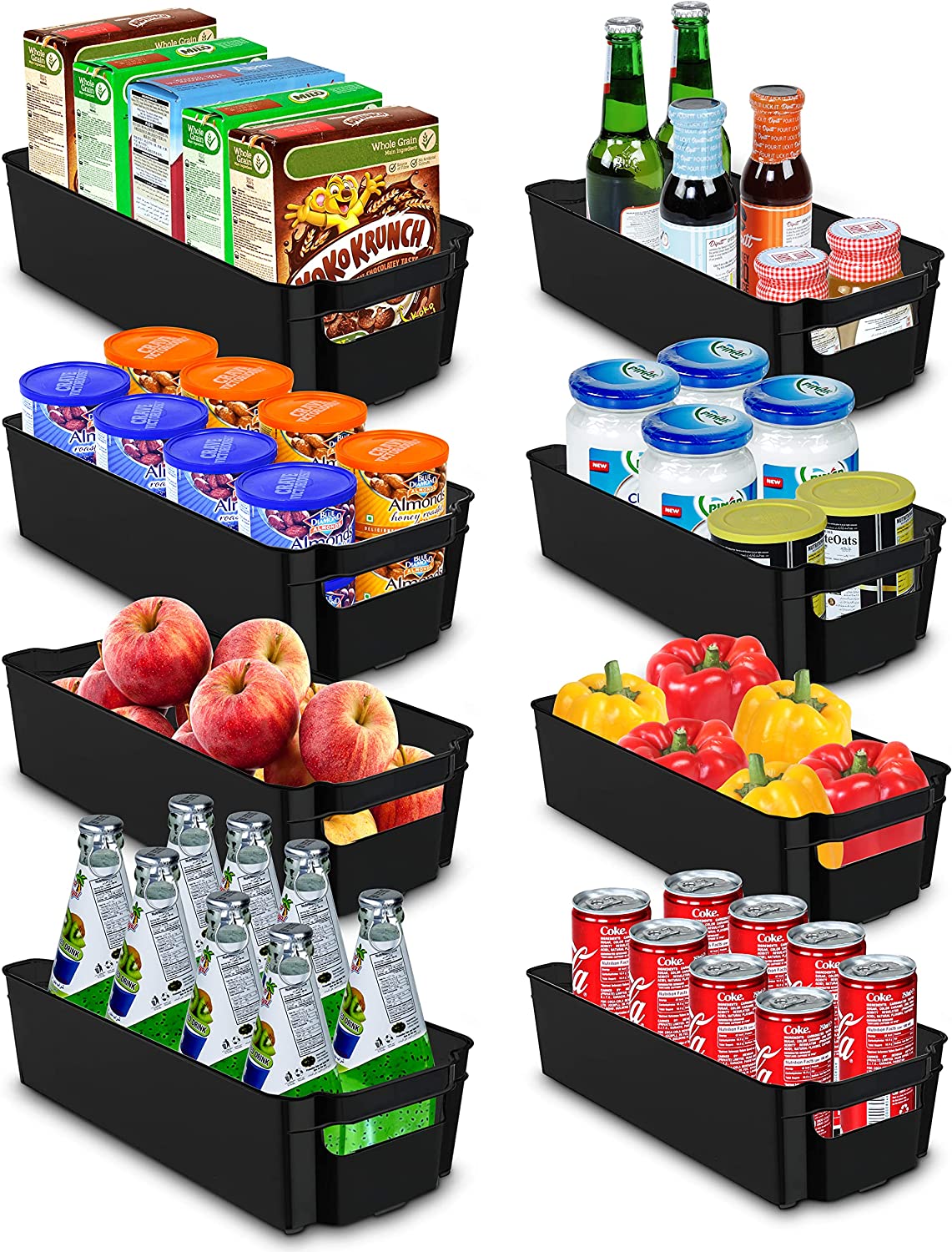 Home Pantry Organization and Storage Set of 8 Refrigerator Organizer