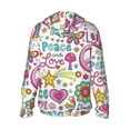 thumbnail image 2 of Picia Peace Love and Dove Flower Power Women's Men's UPF 50+ Sun Protection Hoodie Shirt Long Sleeve SPF Fishing Outdoor UV Hiking Lightweight Shirts-X-Large, 2 of 9