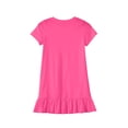thumbnail image 4 of OIOLOYJM Girls Dress Ruffled Flutter Sleeve Crew Neck Cute Printing Casual A-Line Dresses Summer Vacation Going Out Dresses Hot Pink 9-10 Year, 4 of 6