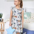 thumbnail image 4 of Vsdgher Trains et Cactus pour Filles Chemises de Nuit Manches Courtes à Volants Robe de Nuit Pyjama pour Fête Pyjama-Moyen, 4 of 6