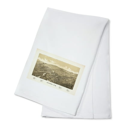 - Oxford, New York - Panoramic Map (100% Cotton Kitchen Towel)