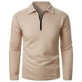 thumbnail image 5 of XIYON Mens Polo Shirts Men's Quarter Zip Casual Pullover With Ribbing Edge Classic Shirts For Men, 5 of 5