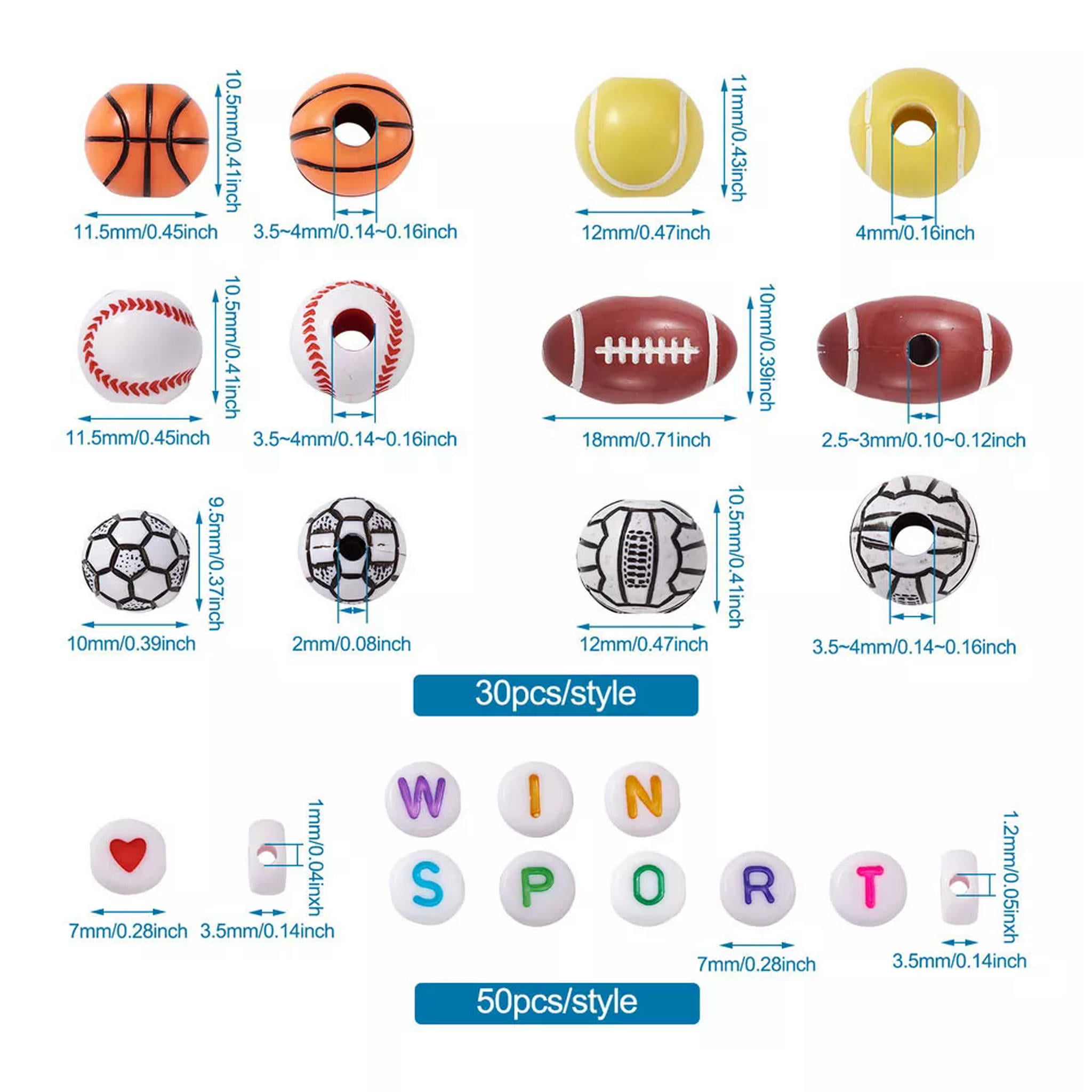 EOEMY 630Pcs Heart Alphabet Opaque Acrylic Letter Beads Disc Pony Loose Spacer 7~12mm